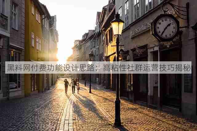 黑料网付费功能设计思路:高粘性社群运营技巧揭秘