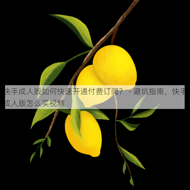 快手成人版如何快速开通付费订阅? - 避坑指南,快手成人版怎么买视频